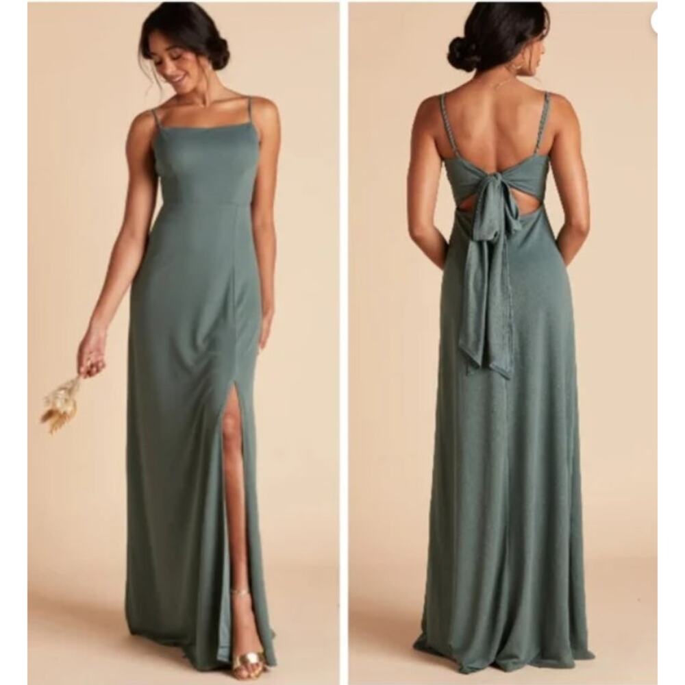 Birdy Gray Crepe Sea Glass Green Formal Maxi Dress Bridesmaid Dress 2XL